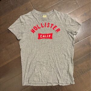 Hollister Gray Tee with Red Graphic